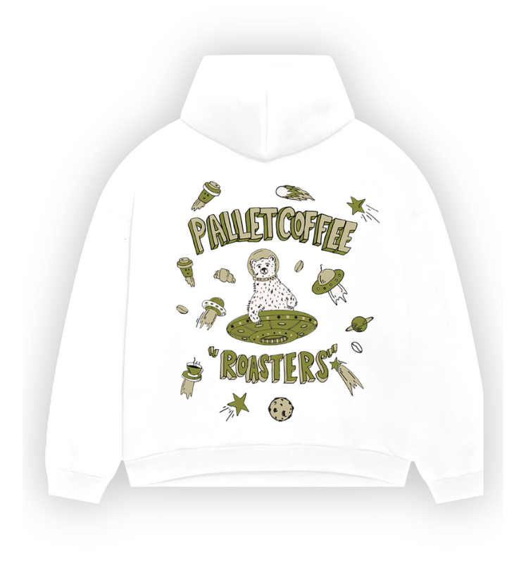 Good Day Space Bear Hoodie (white)